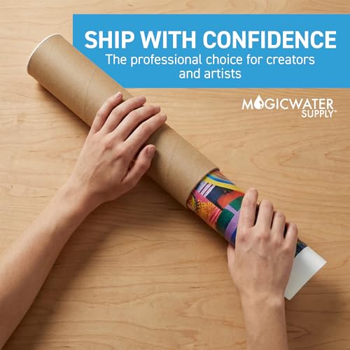 10 Pack 3x26 Inch Kraft Mailing Tubes with End Caps - Lightweight & Durable