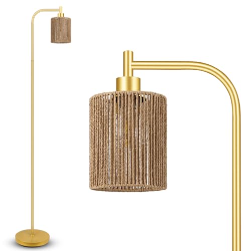 BoostArea Industrial Floor Lamp, Standing Lamp with Lampshade, 6W LED Bulb Included, Modern Floor Lamp with Foot Switch, Bright LED Lamp for Living Room and Bedroom, Office
