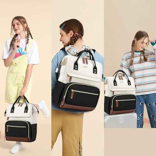 Backpack for Women 17 Inch Laptop Backpack Work Business Backpacks Purse Computer College Carry on Backpacks Nurse Bag Backbag Casual Daypack for Travel Black