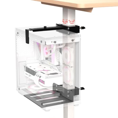 Under Desk PC Mount Clamp-On for Standing Desk Legs, 44 lb Capacity
