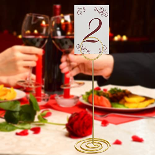 8.66 Inch Gold Wire Table Number Holder, Photo & Card Stand for Weddings & Events
