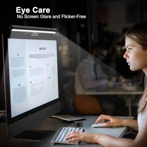 Monitor Light Bar with Remote Control, Eye-Care Computer Monitor Lamp Dimmable Screen Light Bar, No Screen Glare Home Office Gaming Desk Lamp