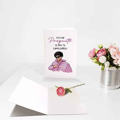 Chenive Bad Bunny Birthday Card for Friends, Happy Birthday Card for Him Her, Bad Bunny Card In Spanish, Feliz Cumpleanos