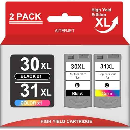 High Capacity Remanufactured for Canon PG-30 and CL-31 Ink Cartridge Replacement for Canon iP2600 MX310 MX300 MP470 MP210 MP190 MP140 Printers (1 Black 1 Color Combo)