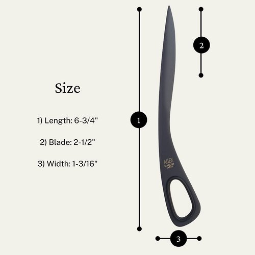 ALLEX Letter Opener Black 6.7" Sword Envelope Opener Knife, Japanese Stainless Steel Blade [Non-Stick Fluorine Coating], Mail Opener Paper Knife Tool All Metal, Made in Japan