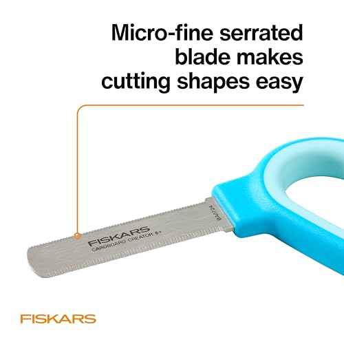 Fiskars Kids Cardboard Creator ? Safer Cardboard Cutting Tool with Ergonomic SoftGrip Handle, For Craft and School Supplies, 5 inches