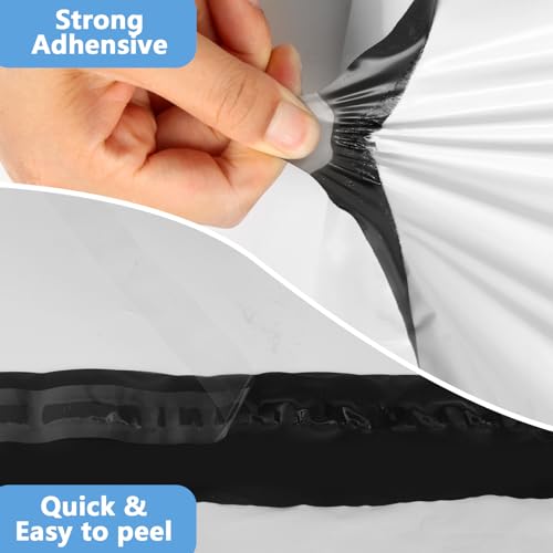 Myrvexel White Poly Mailers 12x15.5 Inch - 100 Pack Shipping Bags for Clothes