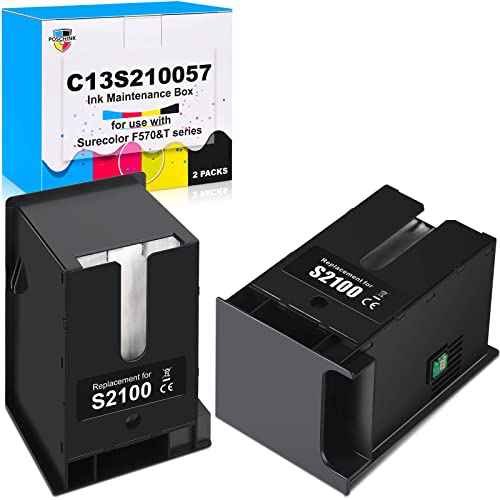 F570 Maintenance Box (C13S210057/SC13MB/S2100) Replacement for Surecolor SC-F570 Pro / T3170 T3170M T3170X T5170 T5170M T2170 Printers - 2 Packs