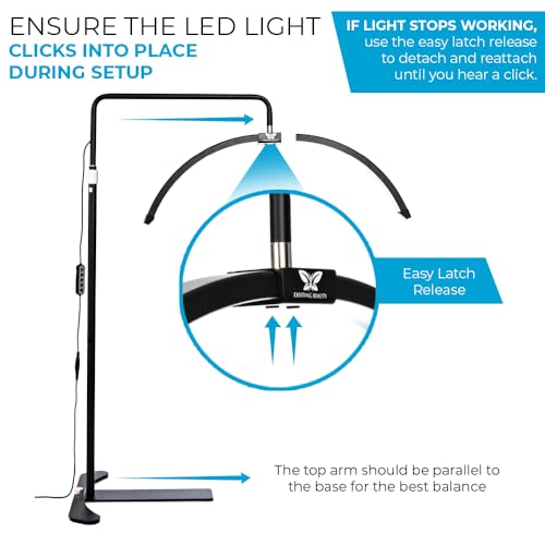 Existing Beauty LED Lash Light ? Half Moon Floor Lamp with Adjustable Brightness ? Professional Esthetician Light for Eyelash Extensions, Lash Techs & Beauty Artists