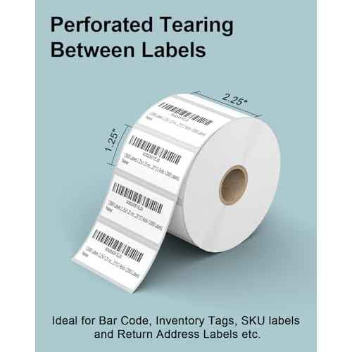 2.25" x 1.25" 3-Proof White Direct Thermal Labels for Zebra ZD410 ZD411 LP2824 ZD421 ZD420 GK420D, 12 Rolls 12000 Pcs 2-1/4x1-1/4 Barcode Return Address Labels Used with Rollo MUNBYN
