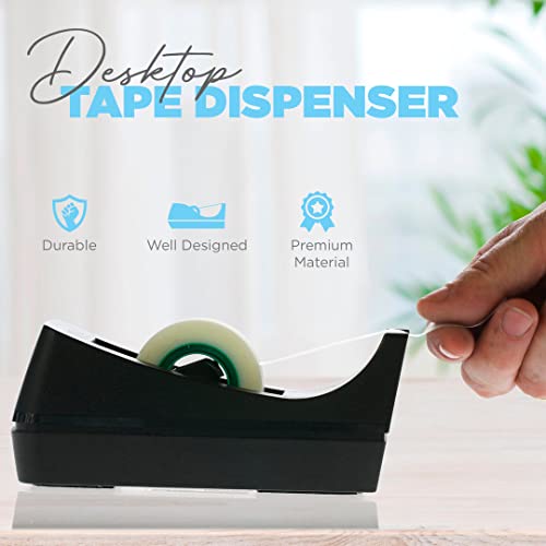 Business Source 1-Inch Desktop Tape Dispenser Pack of 2, Black Office Supplies