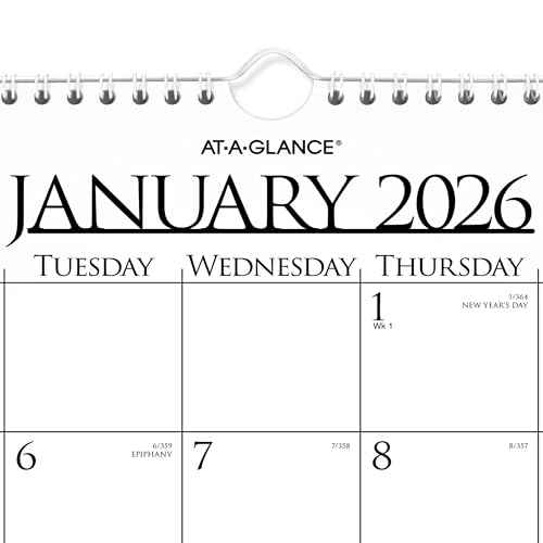 AT-A-GLANCE 2026 Wall Calendar, Monthly, 15" x 12", Medium, Business (997-1-26)