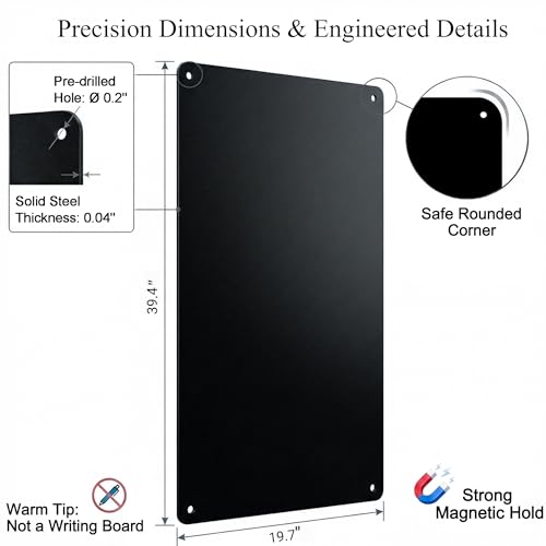LYZZXI Large 39.4 x 19.7 Inch Black Magnetic Display Board for Collectors