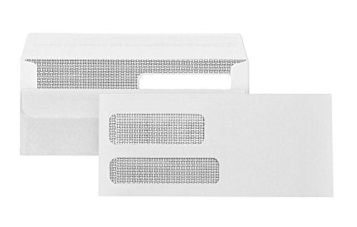 Blue Summit Supplies #9 Double Window Security Envelopes, Flip & Seal, 500 Pack