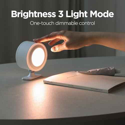 mooas Dual Cordless LED Desk Stand USB-C Rechargeable, Magnetic Flicker-Free LED Desk Lamp, 3 Brightness Levels Touch Control 360¡Æ Adjustable, Wall-Mounted Task Light for Reading Home Office Study