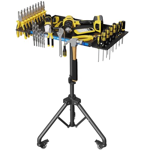 Rolling Tool Cart with Magnetic Strip, Mobile Work Table Rolling Workbenches for Bike Workshop