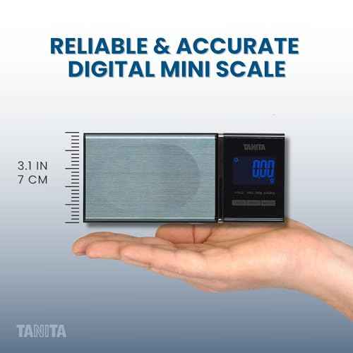 Tanita 1479J2 Mini Scale - Japan Technology Accurate Digital Pocket Scale for Jewelry - 200G Capacity - Blue Backlit Display - 6 Different Modes of Measurement: Gram, Oz, Carat, Troy Oz, DWT, Grain