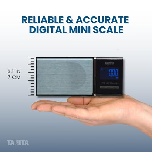 Tanita Mini Digital Scale 200g - Jewelry & Precision Pocket Scale with Blue Backlit Display