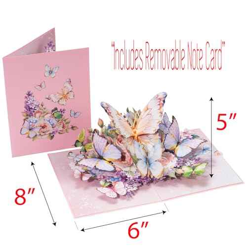 Butterfly Garden 3D Pop-Up Greeting Card ? Elegant Floral Pop-Up Card for Birthday, Mother¡¯s Day, Wedding, Anniversary