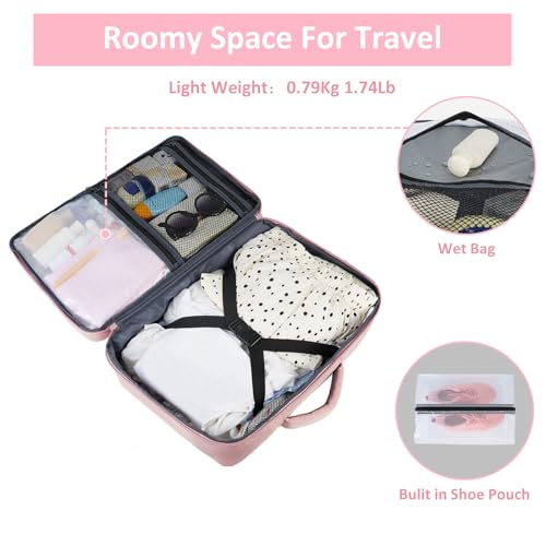 Taygeer Large Amourpink Travel Backpack for Women TSA Carry-On Flight Approved