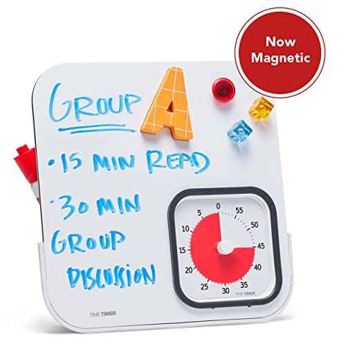 TIME TIMER MOD with Dry Erase Board ? 60-Minute Visual Countdown Timer with Magnetic Whiteboard ? For Notes, Chores, Classroom and Office Reminders, Visual Schedules, for Kids and Adults (Charcoal)