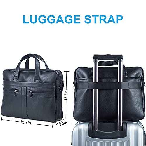 seyfocnia Men's Leather Messenger Bag, Laptop Briefcase Business Satchel Computer
