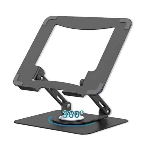 Laptop Pad 360 Rotating Laptop Stand 2 Adjustable Angle and 0-13 inches Tall Adjustable Cooling Pad Fits 10-17.3" laptops Pads