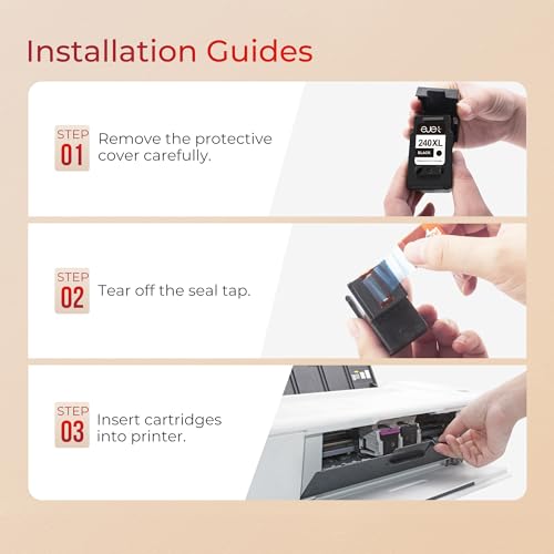 ejet 240XL PG-240 Black Ink Cartridge Remanufactured Replacement for Canon 240XL Black Ink Cartridge PG-240 XL for Canon Pixma MG3620 TS5120 MG2120 MG3520 MX452 MX512 MX532 MX472 Printer (2-Black)