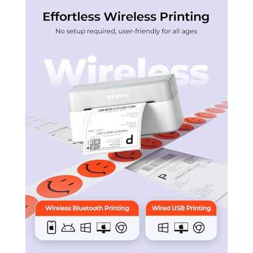 MUNBYN Bluetooth Thermal Label Printer RW403B, Wireless 4x6 Shipping Label Printer for Small Business, Compatible with Android, iPhone, Windows, Mac, Chromebook, Print Width 1.57"-4.25"