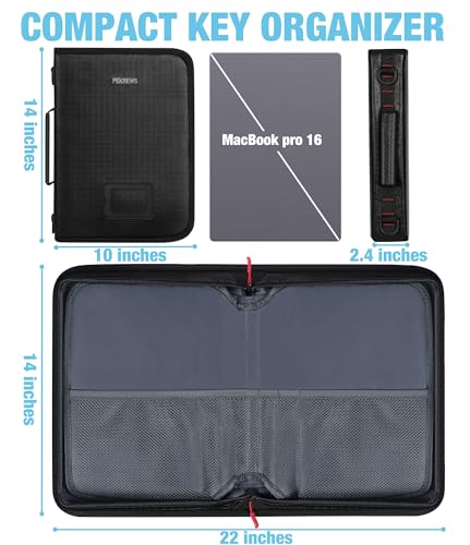 PEKREWS Black Fireproof Waterproof Key Organizer Case for 54 Keys