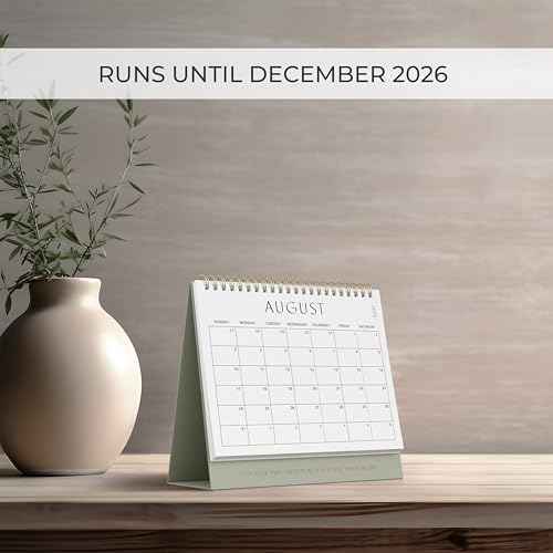 Aesthetic Desk Calendar 2025-2026 - Runs from June 2025 until December 2026 - Beautiful Small Flip Desktop Calendar for Easy Organizing