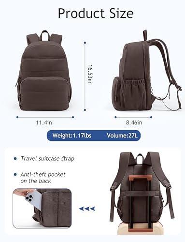 Uselike Travel Backpack for Women, 15.6 Inch Laptop Backpack, Quilted