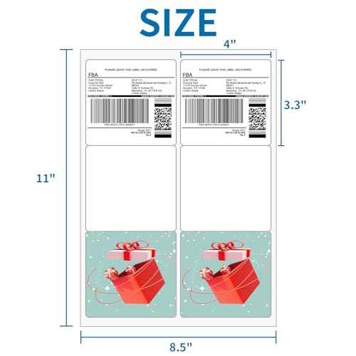 [500 Sheets 3000 Labels] 3 1/3"x4" Printable Shipping Labels