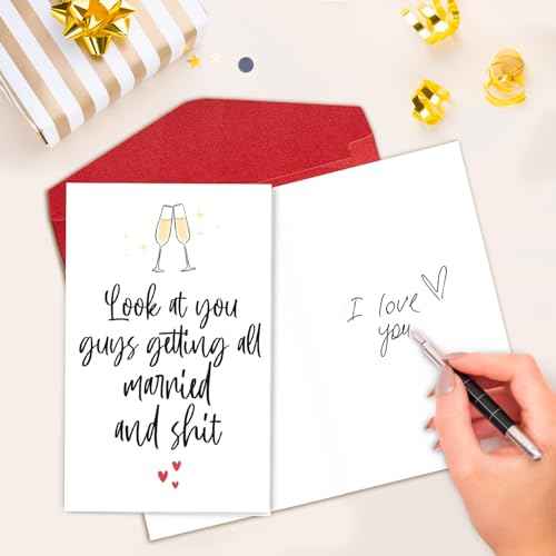 NewEleven Wedding Gifts For Couples 2025 - Funny Wedding Card For Bride And Groom, Newly Wed Gifts For Couple - Meaningful Present From Friend And Family - Greeting Card