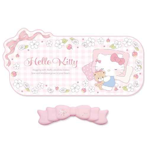 Kawaii Anime Mouse Pad Wrist Rest Support Set - Non-Slip Desk Mat and Memory Foam Bowknot Wrist Rest for Keyboard and Mouse,Perfect for Gaming or Home Office Work - FlowerCat