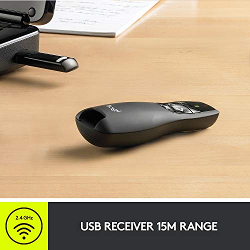Logitech Wireless Presenter R400 USB Clicker with Red Laser and 5 Buttons