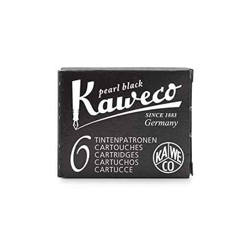 Kaweco Classic Sport Medium Nib Fountain Pen + Pack of 6 Black Ink Cartridges Set (Black)