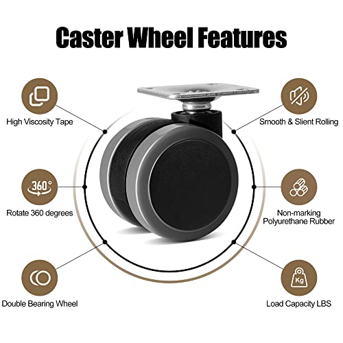 Self-Adhesive 1.5" Caster Wheel Set (4pcs) for Trash Cans & Storage Boxes – Cofufu