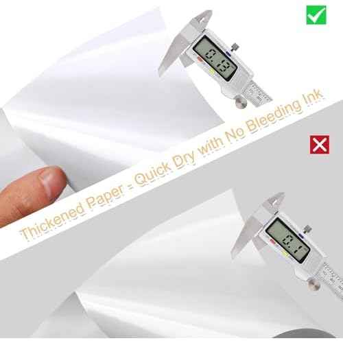 Printable Sticker Paper for Inkjet Printer, 300 Sheets 8.5" x11'' Matte Sticker Printer Paper Full Sheet Labels for Laser/Inkjet Printers, Letter Size