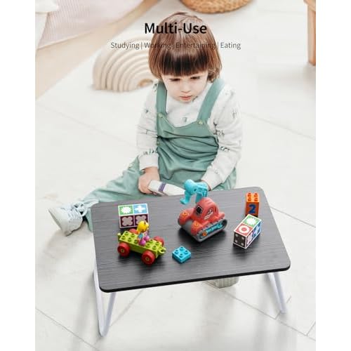Foldable Lap Desk, Laptop Bed Desk, Portable Bed Table, Laptop Stand for Bed & Couch, Lightweight & Mini - Black