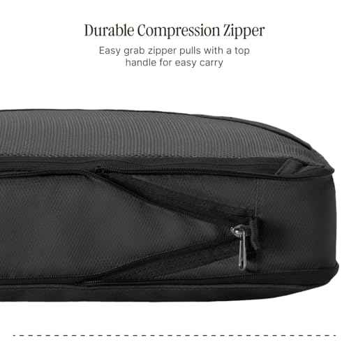 eagle creek Pack-It Reveal Compression Cube - Lightweight Compression Cube for Optimizing Luggage Space - Convenient Top Handle - Easy-Grab Zipper - Washable - Medium - Black