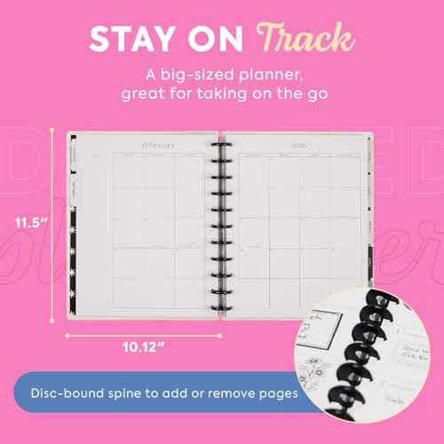 Happy Planner Disc-Bound Planner Jan.?Dec. 2026, Includes 3 Extra Months and 2 Sticker Sheets, Big Size, 8.5" x 11", Dashboard Layout, Ink & Ivy