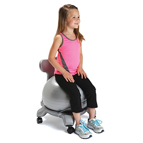 Aeromat Kids Ball Chair Gray/Silver - Ergonomic Seat with Ball, Base