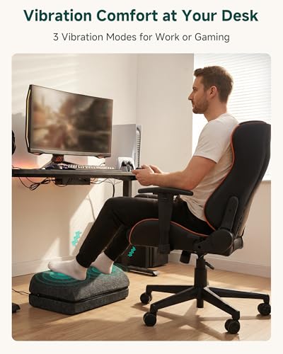 Snailax B.black Heated Foot Rest Under Desk with 3 Heat + 3 Vibration, 3-Height Ergonomic Foot Stool