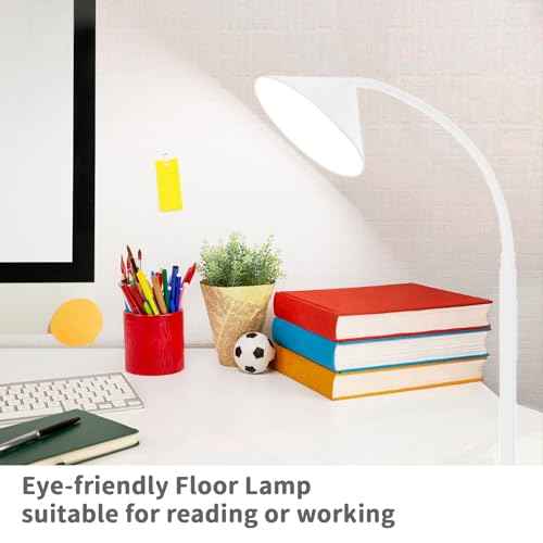 LED Floor Lamp, 18W Floor Lamp with Remote & Touch Control, 2700K-6500K Adjustable Eye Caring Standing Light for Living Room, Bedroom, Office