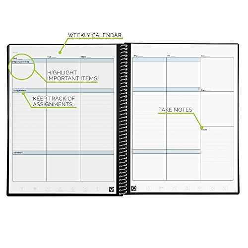 Rocketbook Smart Reusable Notebook, Academic Planner with 13 Page Types, Teal, (8.5" x 11")