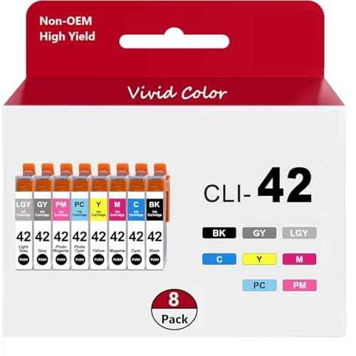 Compatible CLI 42 Cli-42 CLI42 Ink Cartridges for use on Canon Pixma Pro100 Pro-100 Printer,High Yield Combo Pack