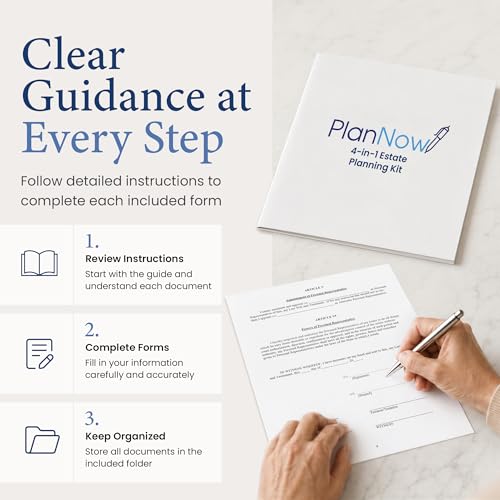 PlanNow 4-in-1 Estate Planning Kit: Last Will, Financial POA, Medical POA (Pack of 1)