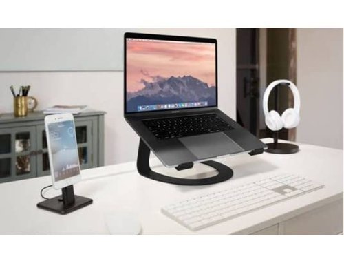 Twelve South Curve for MacBooks and Laptops | Ergonomic desktop cooling stand for home or office (matte black)