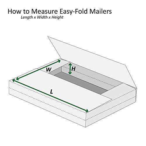 Boxes Fast BFM1181K Corrugated Cardboard Easy-Fold Mailers, 11 1/8 x 8 5/8 x 1 Inches, Fold Over Mailers, Adjustable Die-Cut Shipping Boxes, Multi-Depth, Large Kraft Mailing Boxes (Pack of 50)